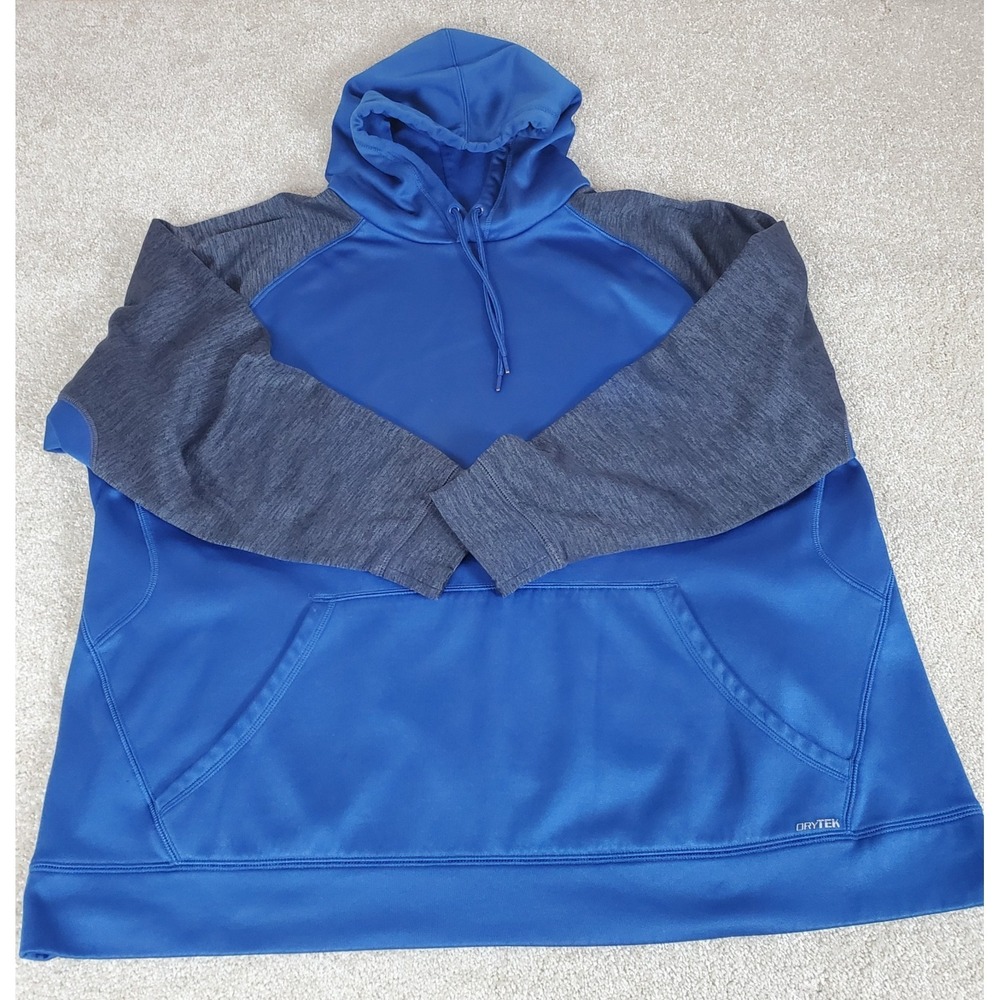 Tek Gear  Men's Pullover Hoodie Blue Gray SIZE 2XB Long Sleeve